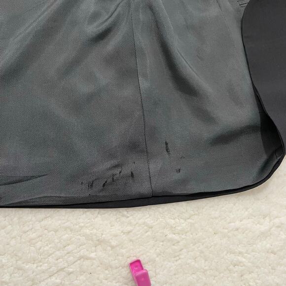 Vintage Oscar de la Renta Black Wool Blazer Sport Coat 44L Gold Crest Buttons - Picture 4 of 12